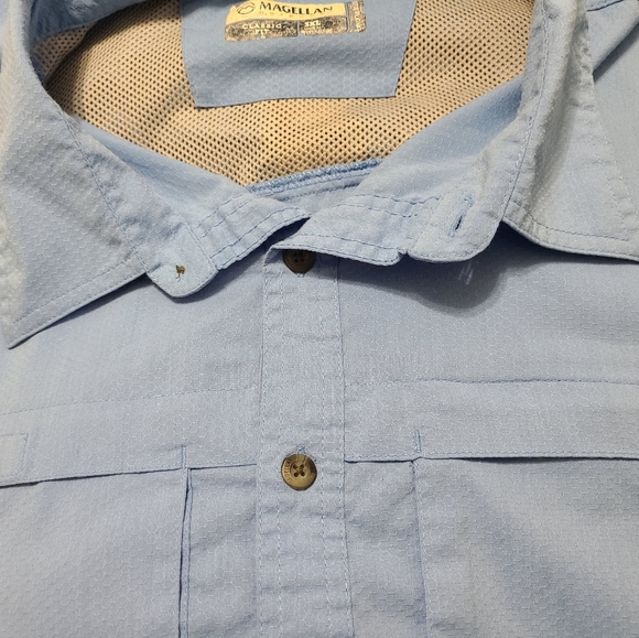 (653) Magellan Men's Short Sleeve Outdoor Sportswear Shirt, Size: 3XL, Blue - Picture 6 of 11